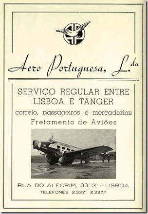 Anúncio histórico da Aero Portuguesa