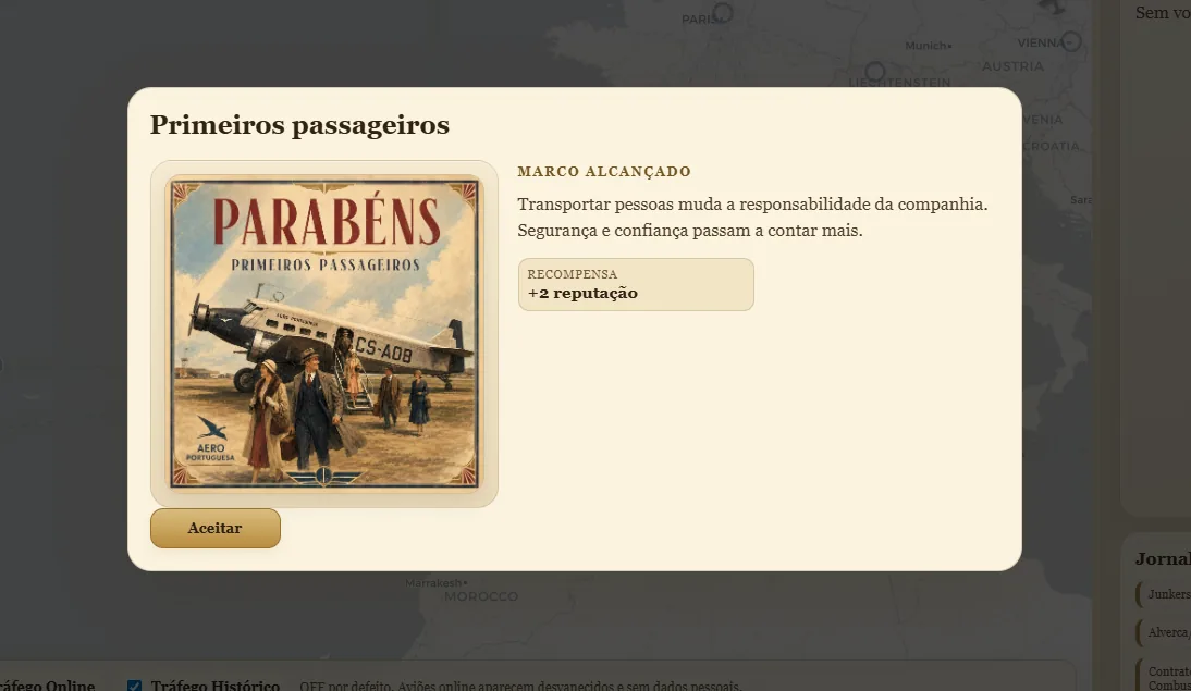 Marco de primeiros passageiros